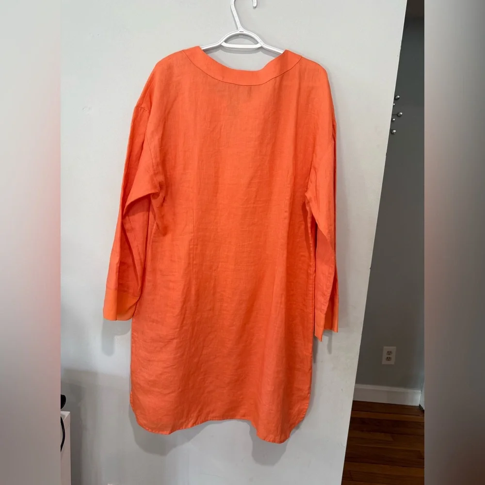 Tommy Bahama Coral Pocketed linen shirt dress size XL - Picture 7 of 11